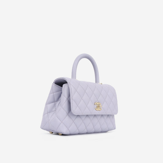 Chanel Small Coco Handle - Lavender Caviar Rovelle Bags