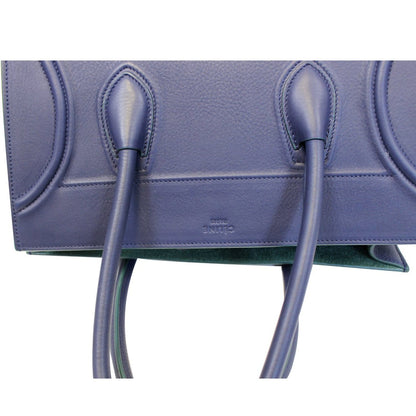 CELINE Medium Phantom Luggage Navy Blue Leather Tote Bag