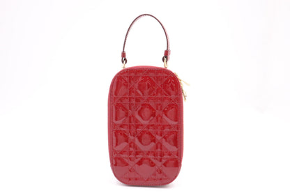 Dior Call in Dior Phone Bag in Red Cannage Patent Leather Rovelle Bags