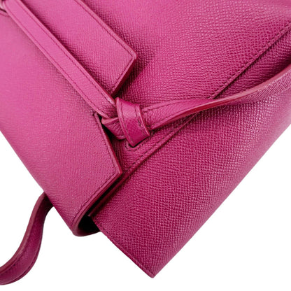 CELINE Micro Belt Grained Calfskin Leather Shoulder Bag Burgundy