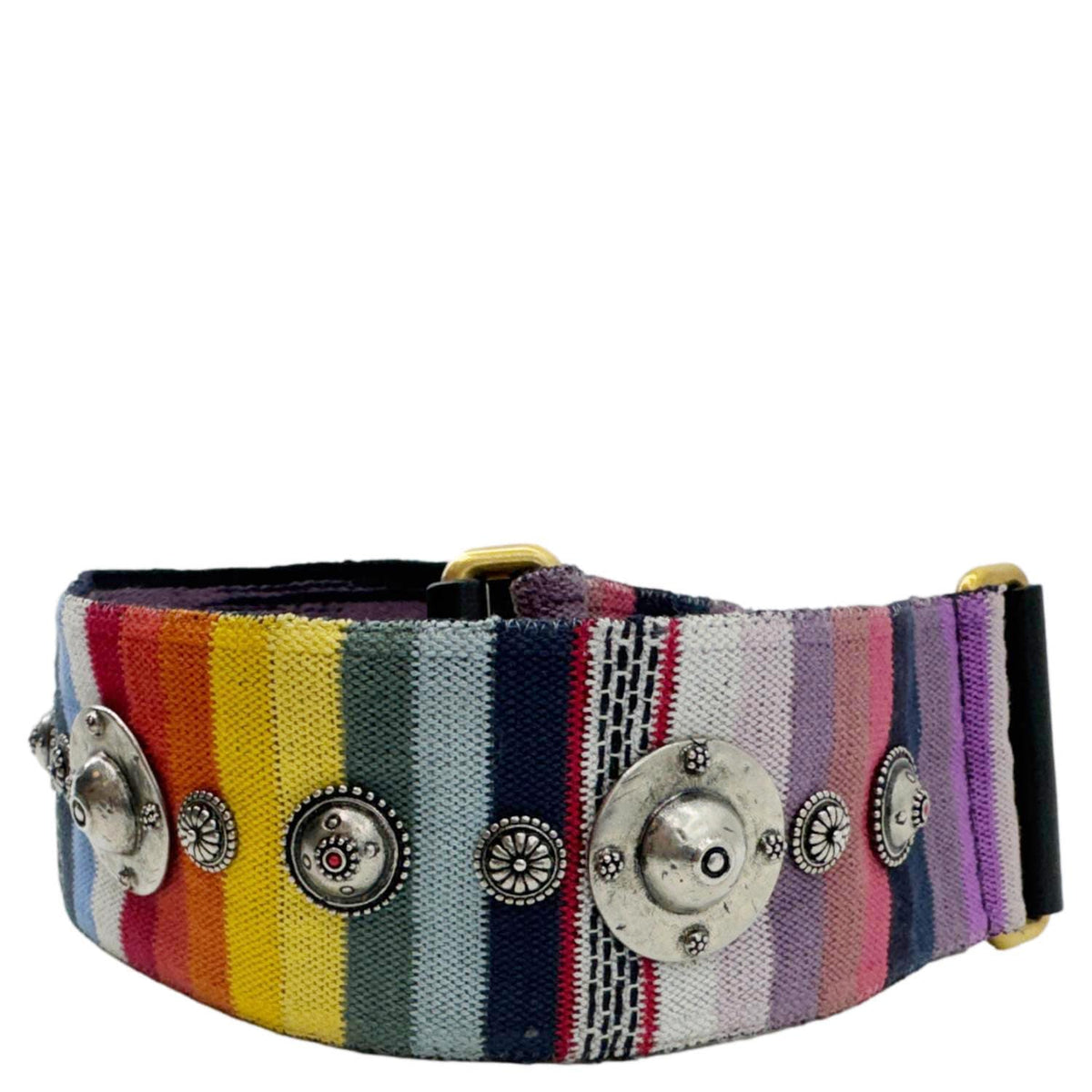 CHRISTIAN DIOR Studded Embroidered Canvas Shoulder Strap Rainbow Rovelle Bags