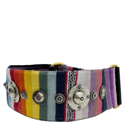 CHRISTIAN DIOR Studded Embroidered Canvas Shoulder Strap Rainbow Rovelle Bags