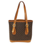 CELINE Macadam Pattern PVC Leather Brown Shoulder Bag