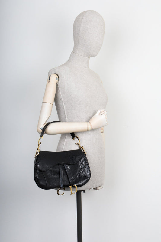 Christian Dior Double Saddle Bag Black Rovelle Bags