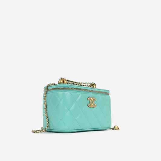 Chanel Vanity Lambskin Gold Clutch Style 4 Rovelle Bags