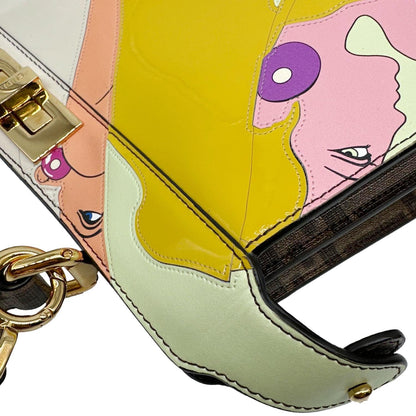 FENDI x Antonio Lopez Peekaboo I See U Medium Zucca Canvas Crossbody Bag Dark Brown Rovelle Bags