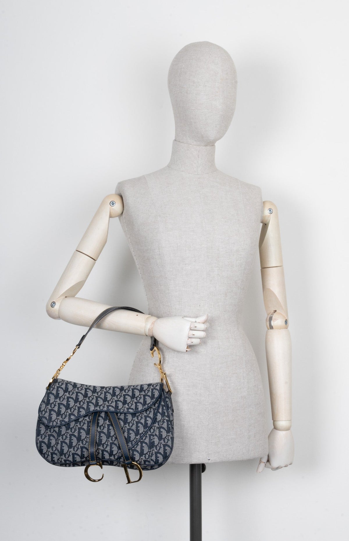 Christian Dior 2000 Double Saddle Bag Oblique Blue Rovelle Bags