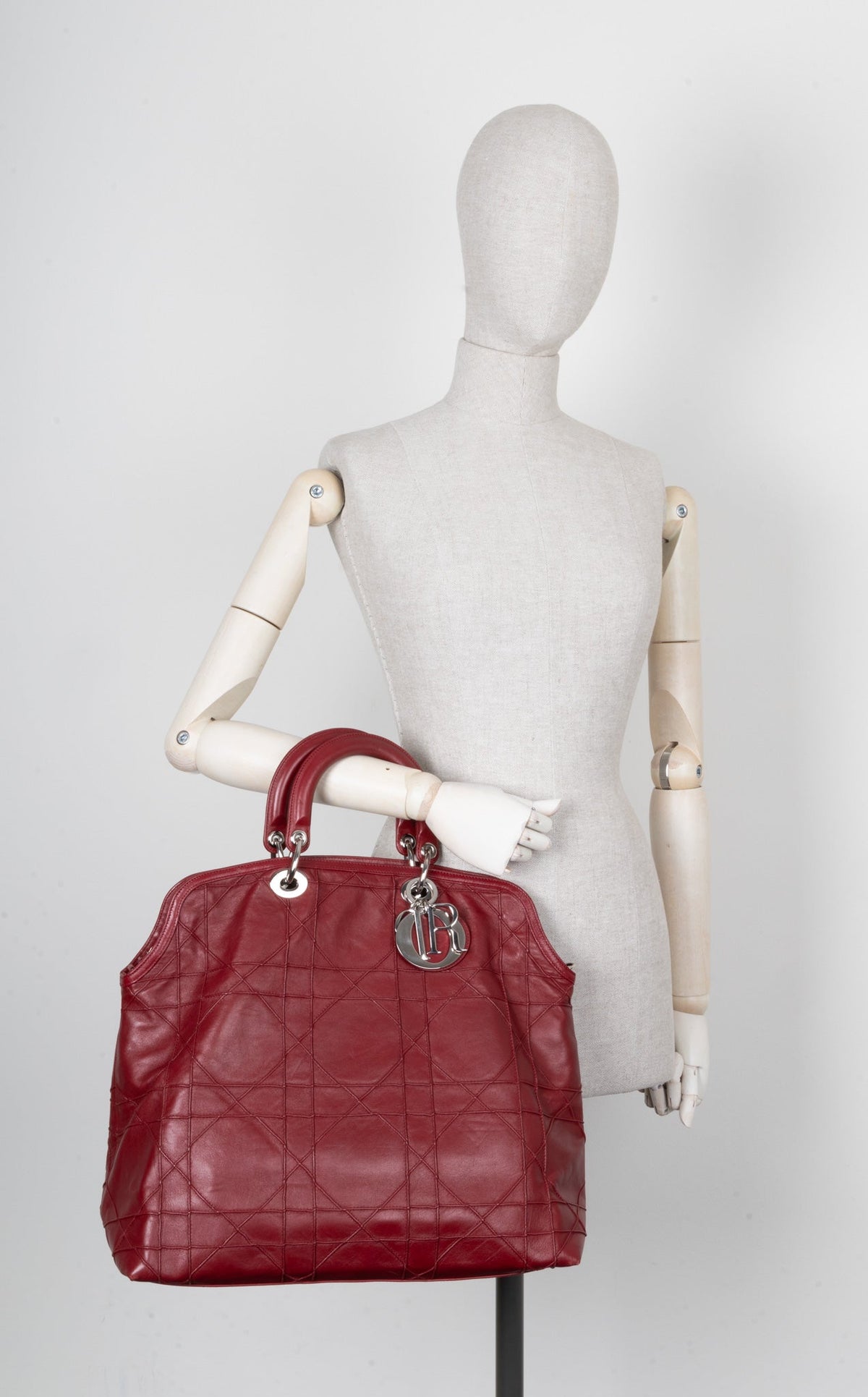 Christian Dior Granville Bag Cannage Red Leather Rovelle Bags