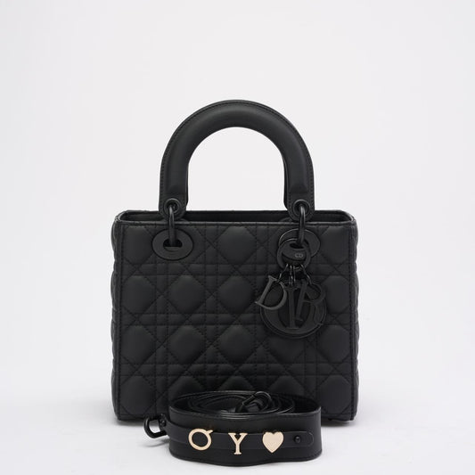 Christian Dior Lady Dior Small Matte Black Tonal Bag 2021 Rovelle Bags