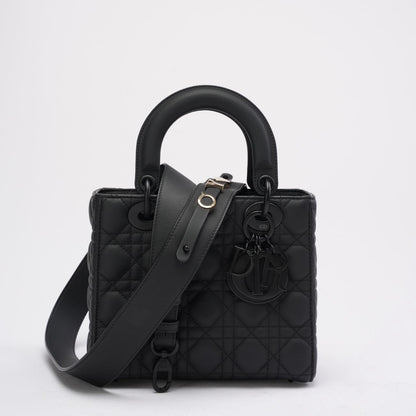 Christian Dior Lady Dior Small Matte Black Tonal Bag 2021 Rovelle Bags