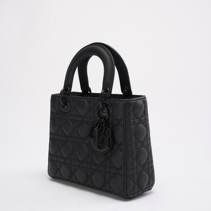 Christian Dior Lady Dior Small Matte Black Tonal Bag 2021 Rovelle Bags