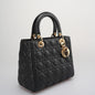 Dior Black Lady Dior Bag In Medium Size Cannage Lambskin Leather With Goid Hardware From 2016 Rovelle Bags