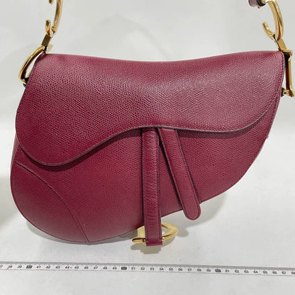Dior Saddle Red Medium Grained Leather Shoulder Bag Rovelle Bags