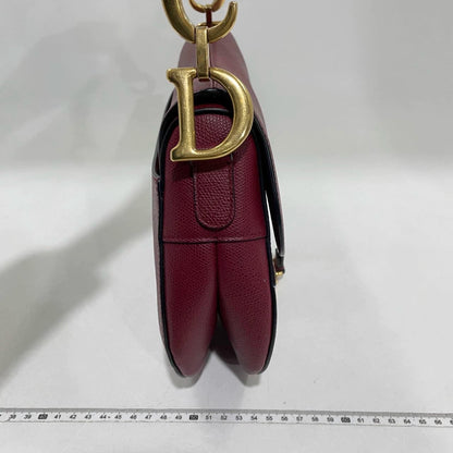 Dior Saddle Red Medium Grained Leather Shoulder Bag Rovelle Bags
