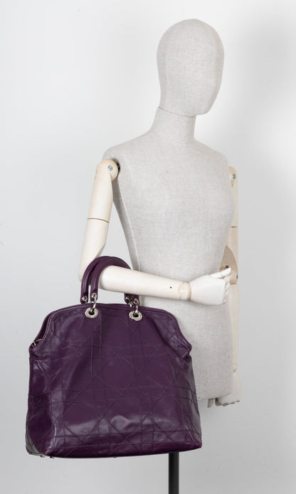 Christian Dior Granville Cannage Tote Bag Purple Rovelle Bags