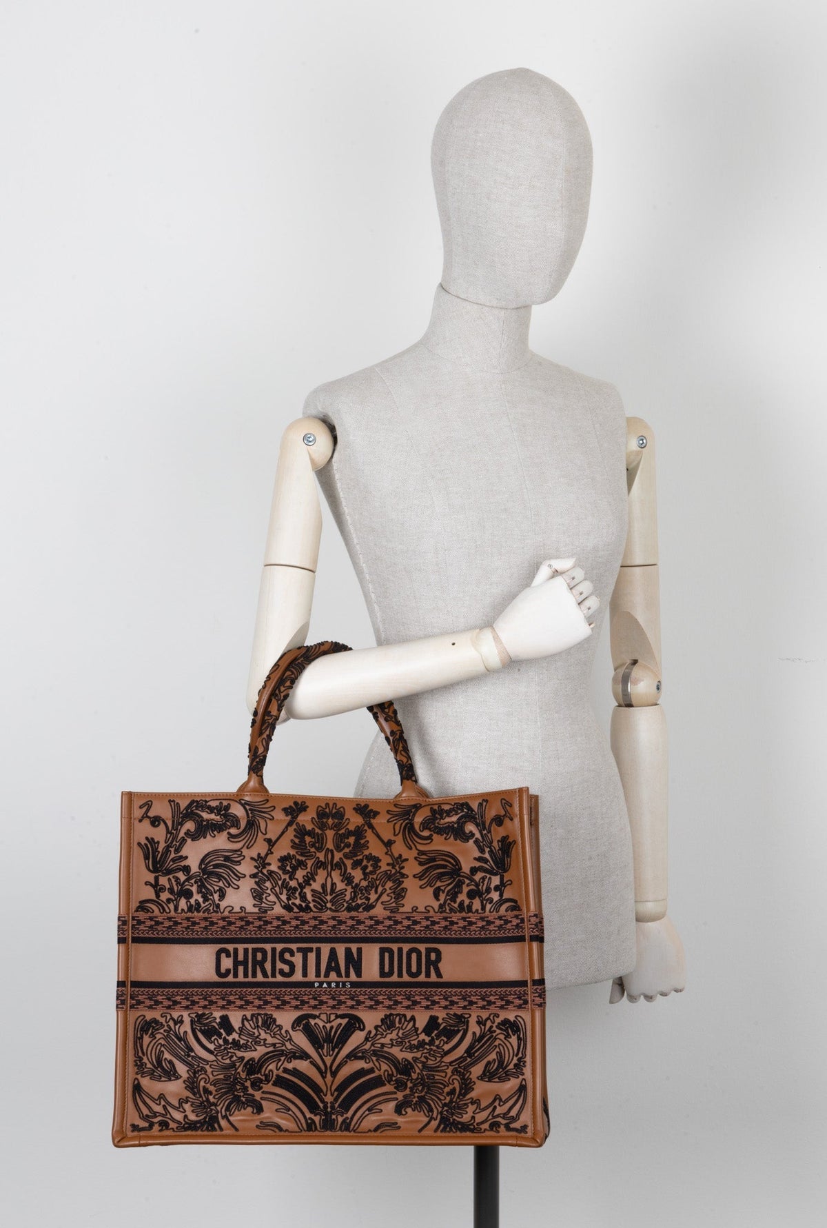 Christian Dior Large Book Tote Leather Brown Black Rovelle Bags