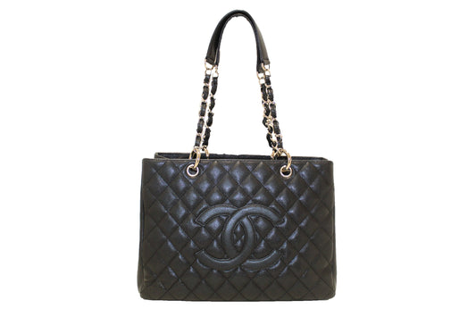 Chanel Quilted Caviar Leather Black Tote Style 2 Rovelle Bags