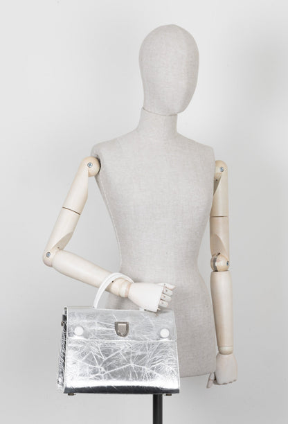 Christian Dior Medium Diorever Tote Leather Silver Rovelle Bags