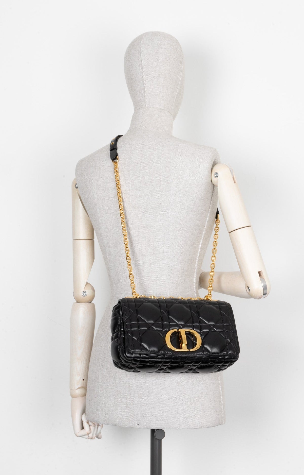 Christian Dior Caro Medium Crossbody Bag Cannage Black Rovelle Bags