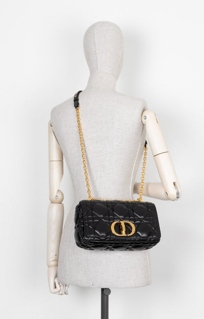 Christian Dior Caro Medium Crossbody Bag Cannage Black Rovelle Bags