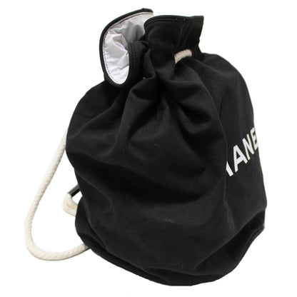 Chanel Black Logo Canvas Big Drawstring Cosmetic Bag Rovelle Bags