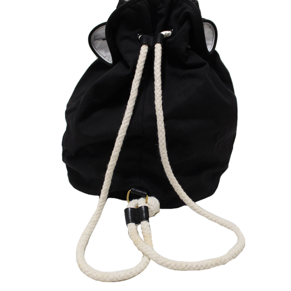 Chanel Black Logo Canvas Big Drawstring Cosmetic Bag Rovelle Bags