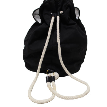 Chanel Black Logo Canvas Big Drawstring Cosmetic Bag Rovelle Bags