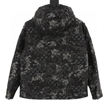 Gucci Splatter-Paint Hooded Down Jacket