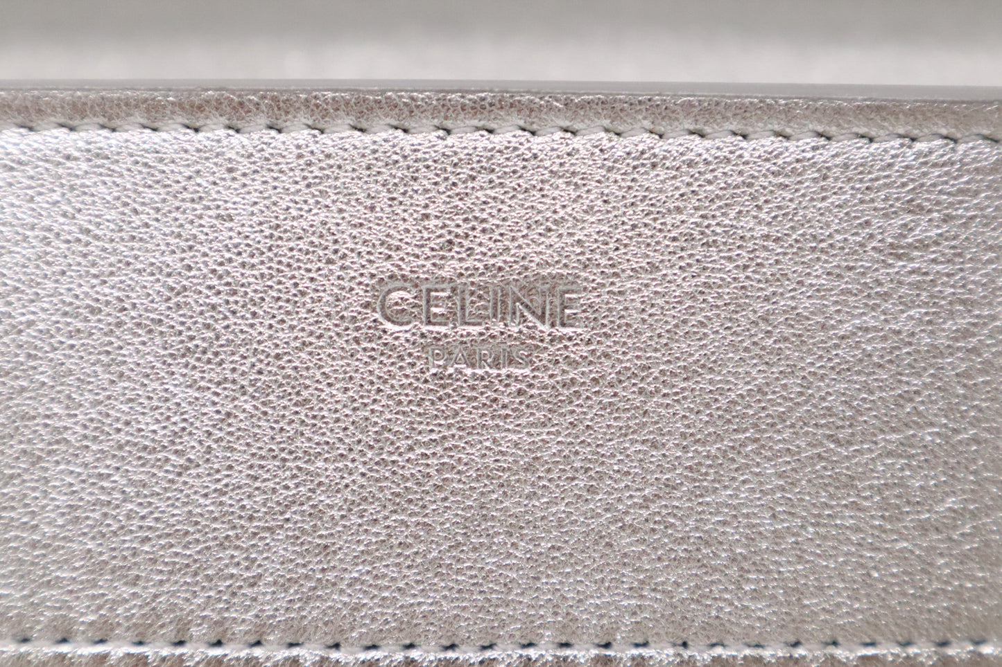 Celine Micro Luggage in Silver Leather