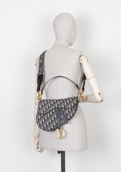 Christian Dior Saddle Bag Oblique Blue Rovelle Bags