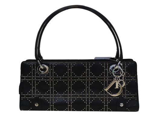 CHRISTIAN DIOR Black Studded Lady Dior Shoulder Bag Rovelle Bags