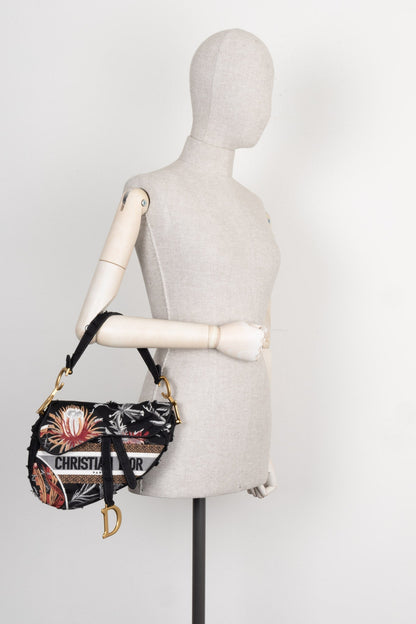 Christian Dior Saddle Bag Cavnas Brown Rovelle Bags
