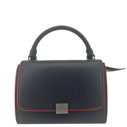 CELINE Trapeze Small 2way Leather Tote Shoulder Bag Blue