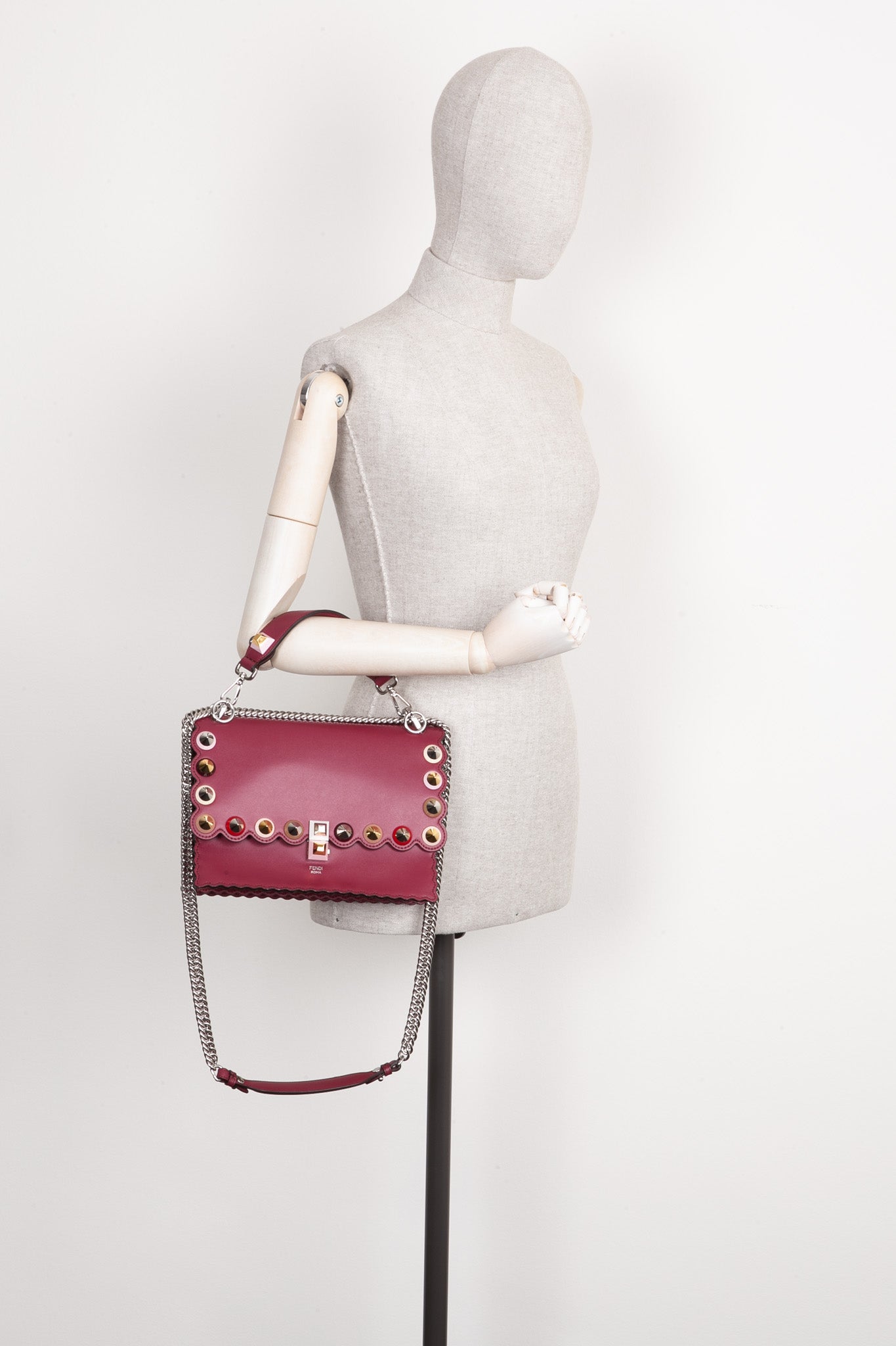 FENDI Kan I Medium Bag Burgundy Rovelle Bags