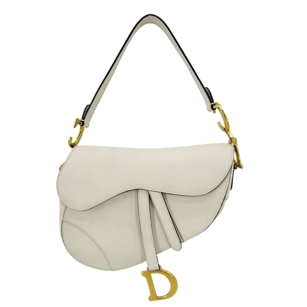 CHRISTIAN DIOR Saddle Leather Satchel Bag Off White Rovelle Bags