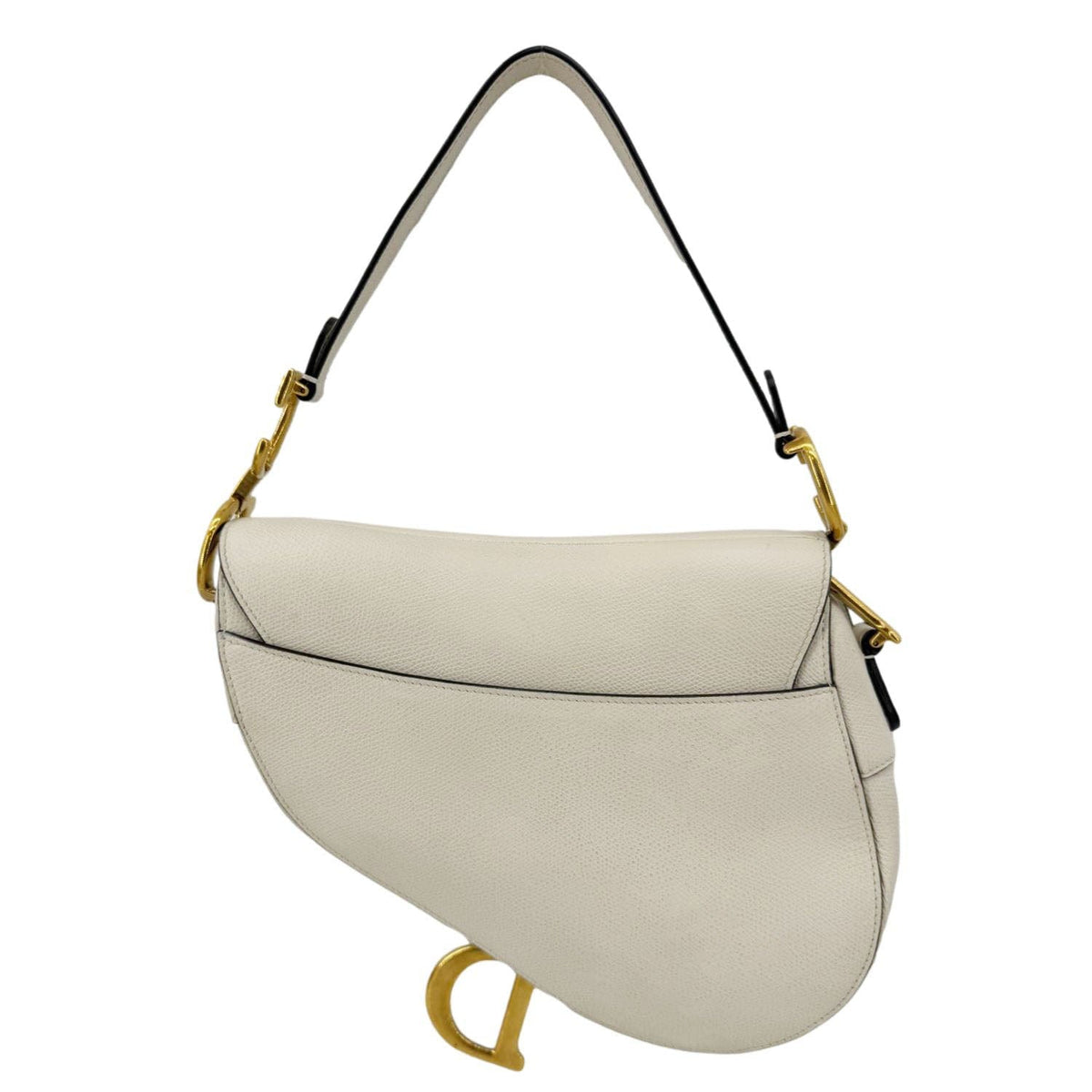 CHRISTIAN DIOR Saddle Leather Satchel Bag Off White Rovelle Bags