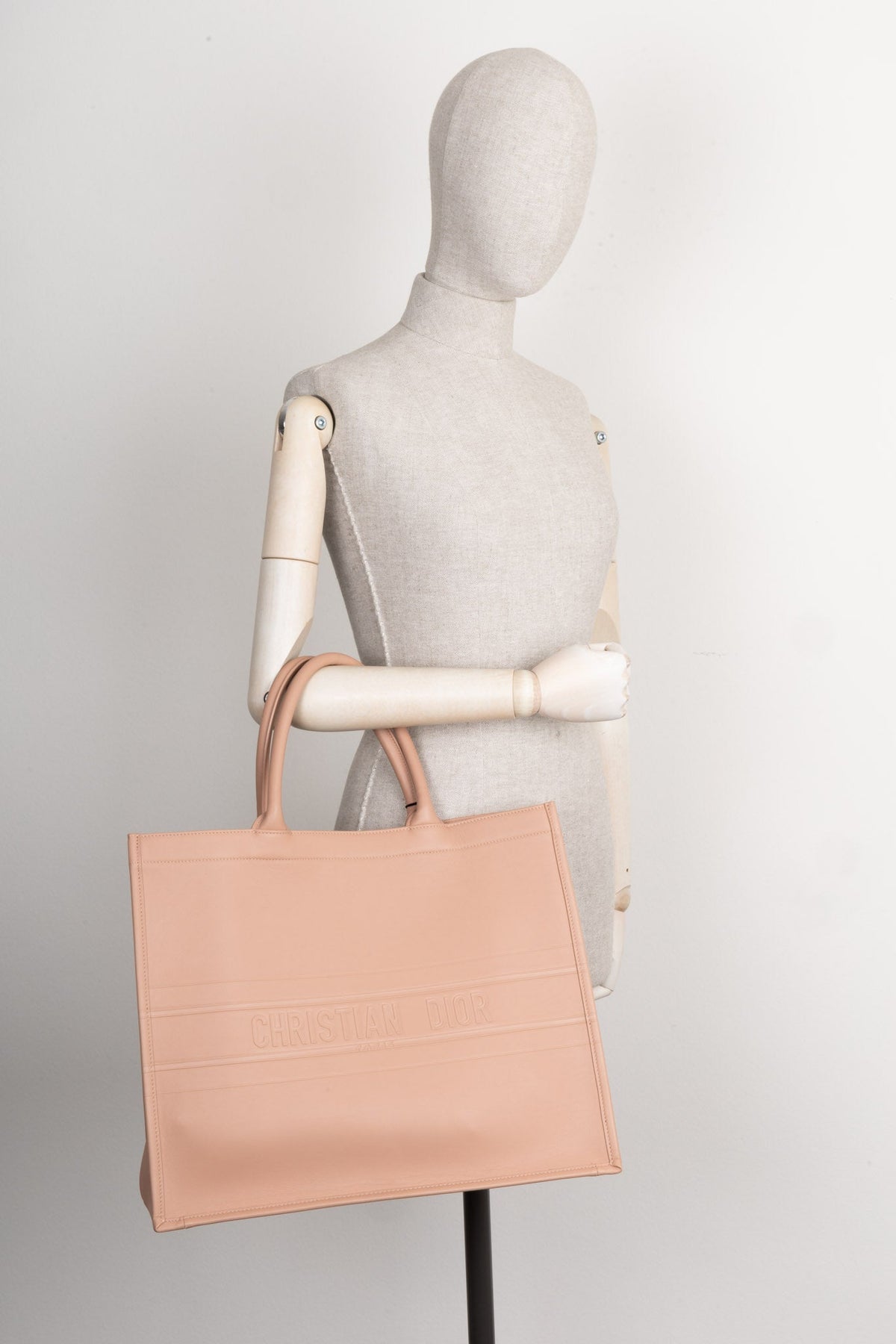 Christian Dior Calfskin Embossed Book Tote Rose Des Vents Rovelle Bags