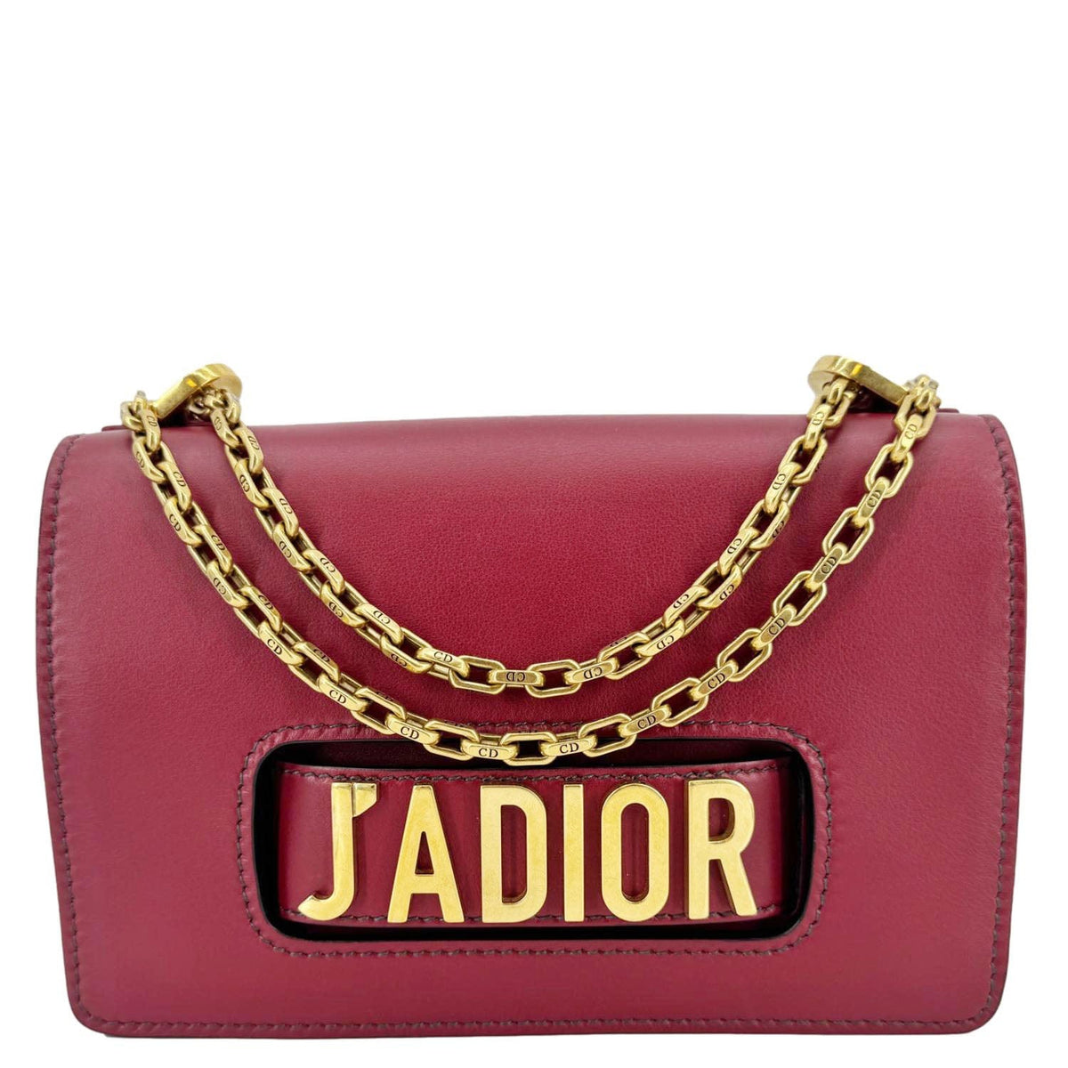 Christian Dior J'Adior Flap Medium Leather Chain Shoulder Bag Red Rovelle Bags