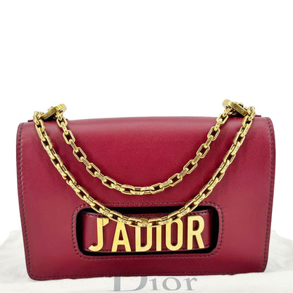 Christian Dior J'Adior Flap Medium Leather Chain Shoulder Bag Red Rovelle Bags