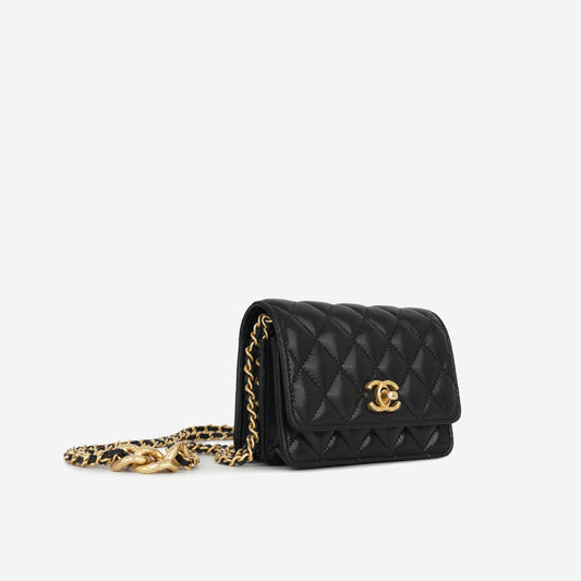 Chanel Luxury Lambskin Black Clutch Style 6 Rovelle Bags