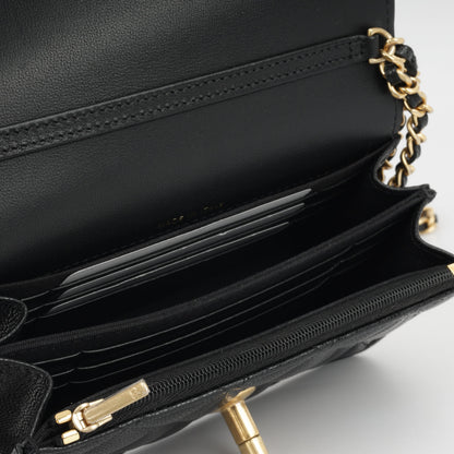 Chanel Luxury Lambskin Black Clutch Style 6 Rovelle Bags