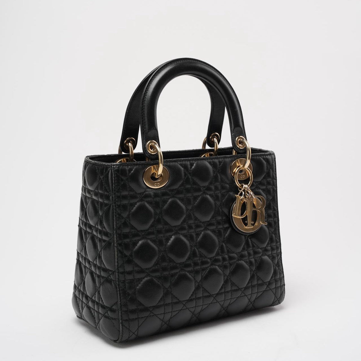 Dior Lady Dior Medium Bag Black Cannage Rovelle Bags