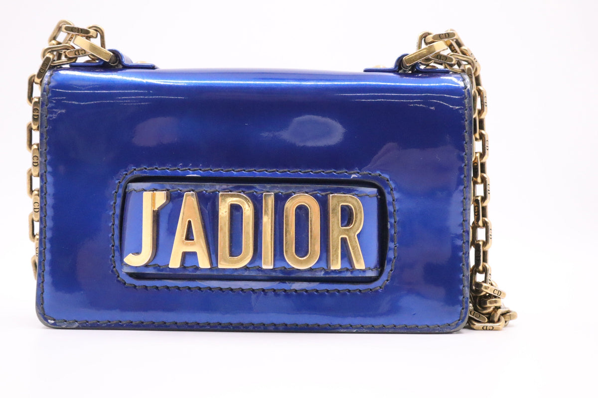 Dior J'Adior Shoulder Bag in Electric Blue Patent Leather Rovelle Bags