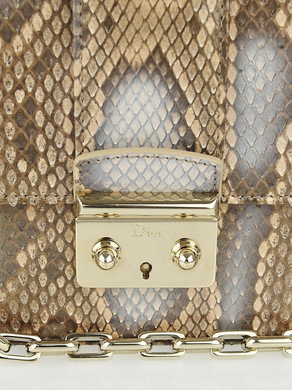 CHRISTIAN DIOR PERLE BRONZE PYTHON BAG Rovelle Bags