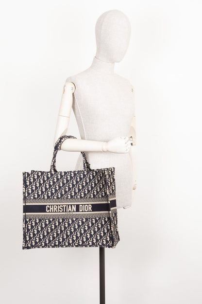 Christian Dior Book Tote Large Oblique Blue Rovelle Bags