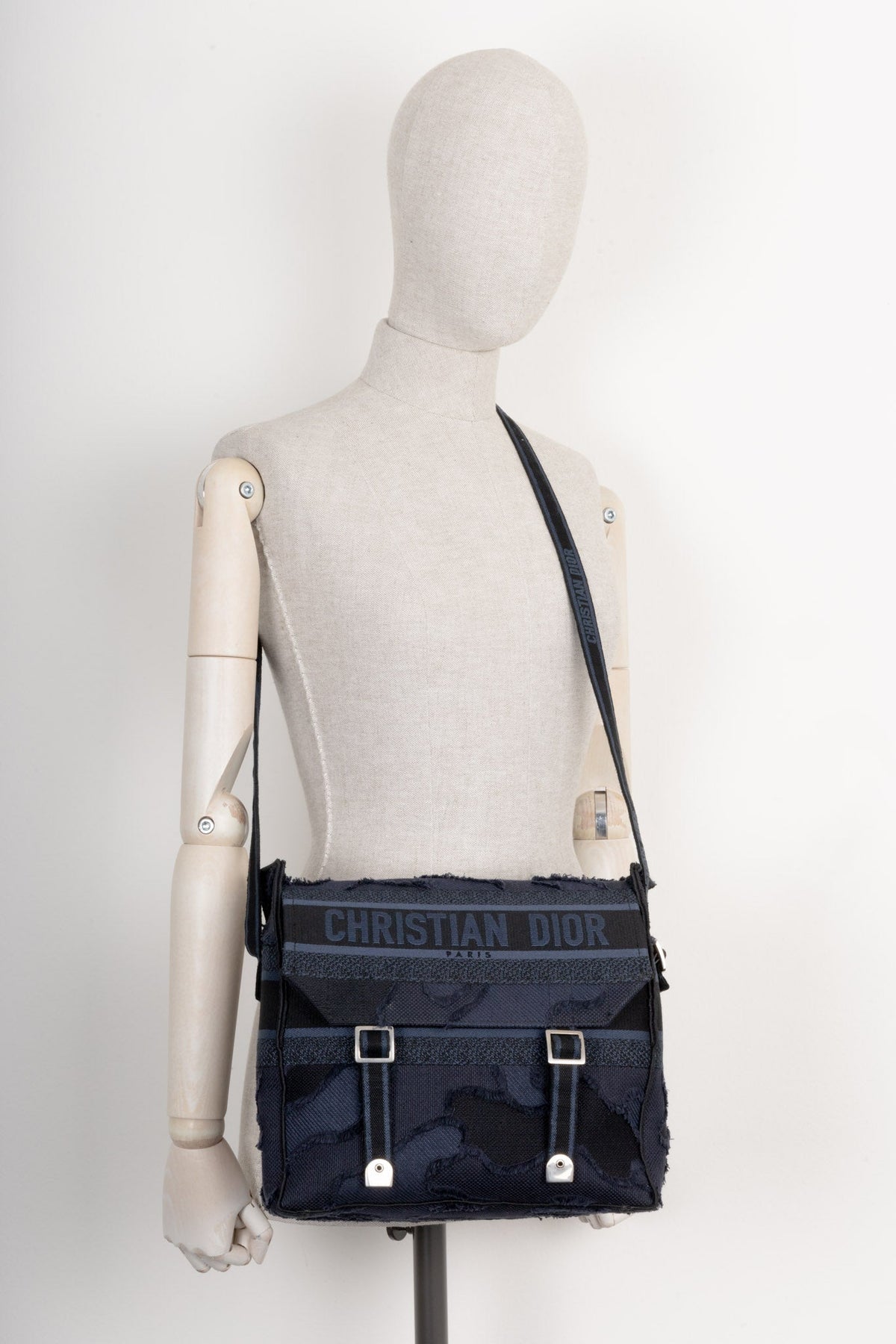 Christian Dior Diorcamp Messenger Camouflage Canvas Navy Black Rovelle Bags