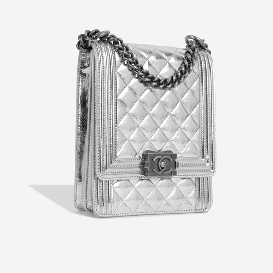 Chanel North South Boy Bag - Silver Rovelle Bags
