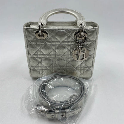 Lady Dior ABCdior Small Silver Cannage Lambskin Handbag Rovelle Bags