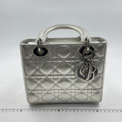 Lady Dior ABCdior Small Silver Cannage Lambskin Handbag Rovelle Bags