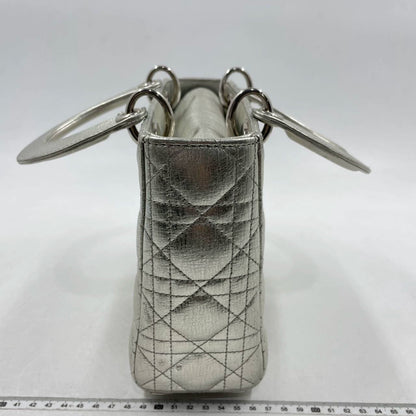 Lady Dior ABCdior Small Silver Cannage Lambskin Handbag Rovelle Bags